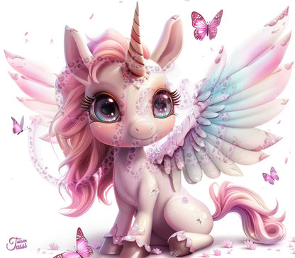 Edelstahl-Thermobecher metallic - Glitzer Unicorn