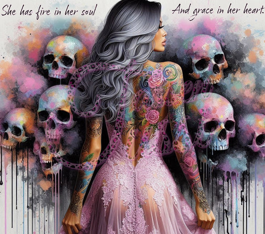 Edelstahl-Thermobecher - Woman Skullhead