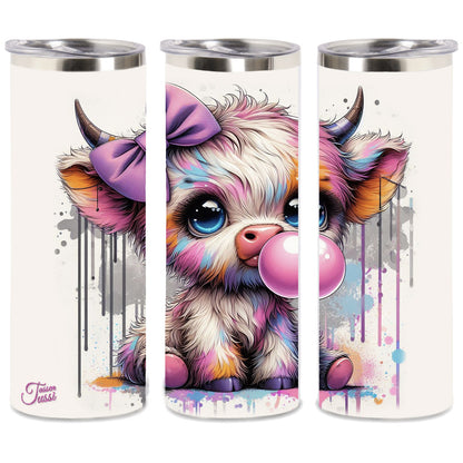 Edelstahl-Thermobecher metallic - Bubblegum Kuh Baby
