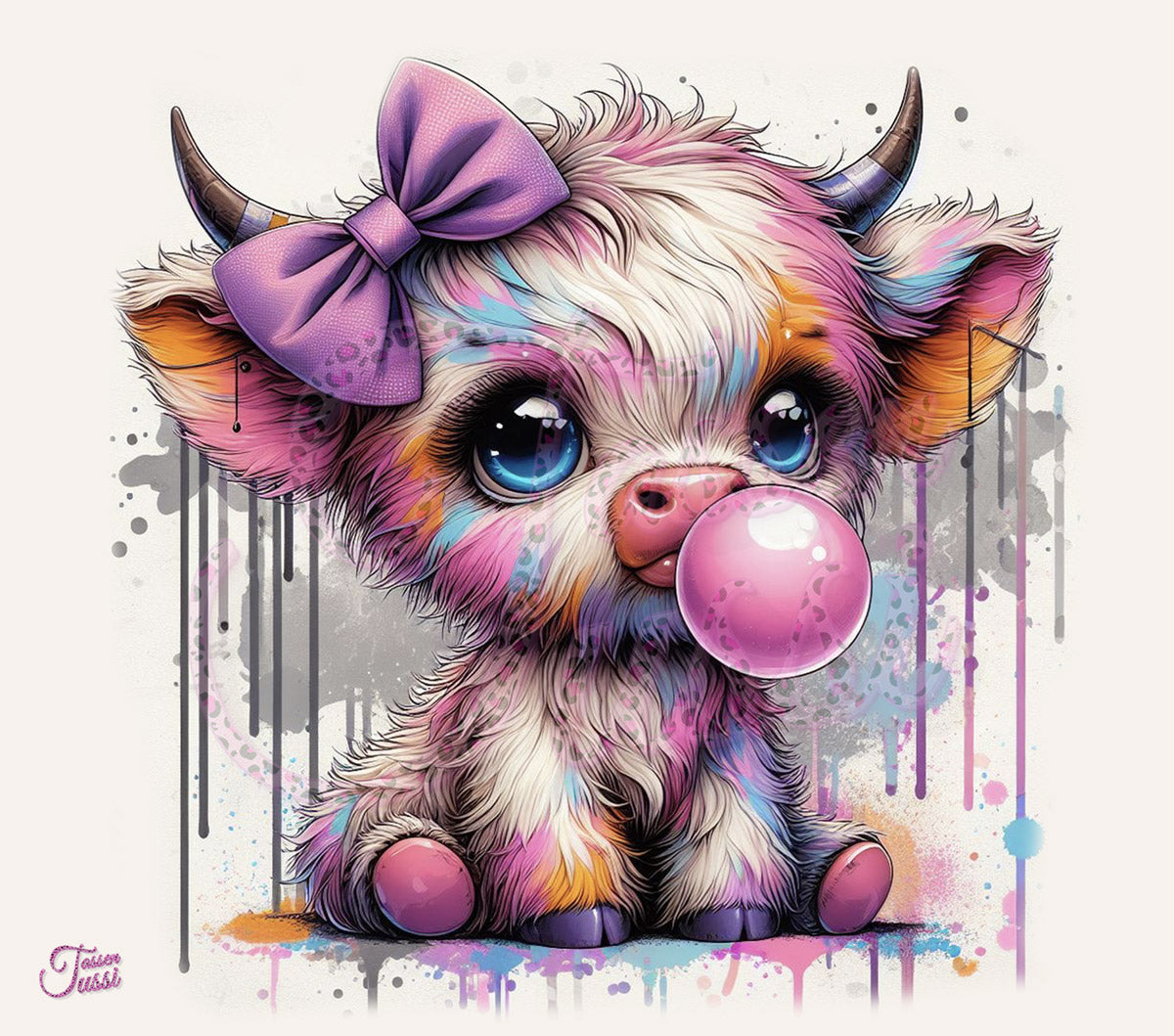 Edelstahl-Thermobecher metallic - Bubblegum Kuh Baby