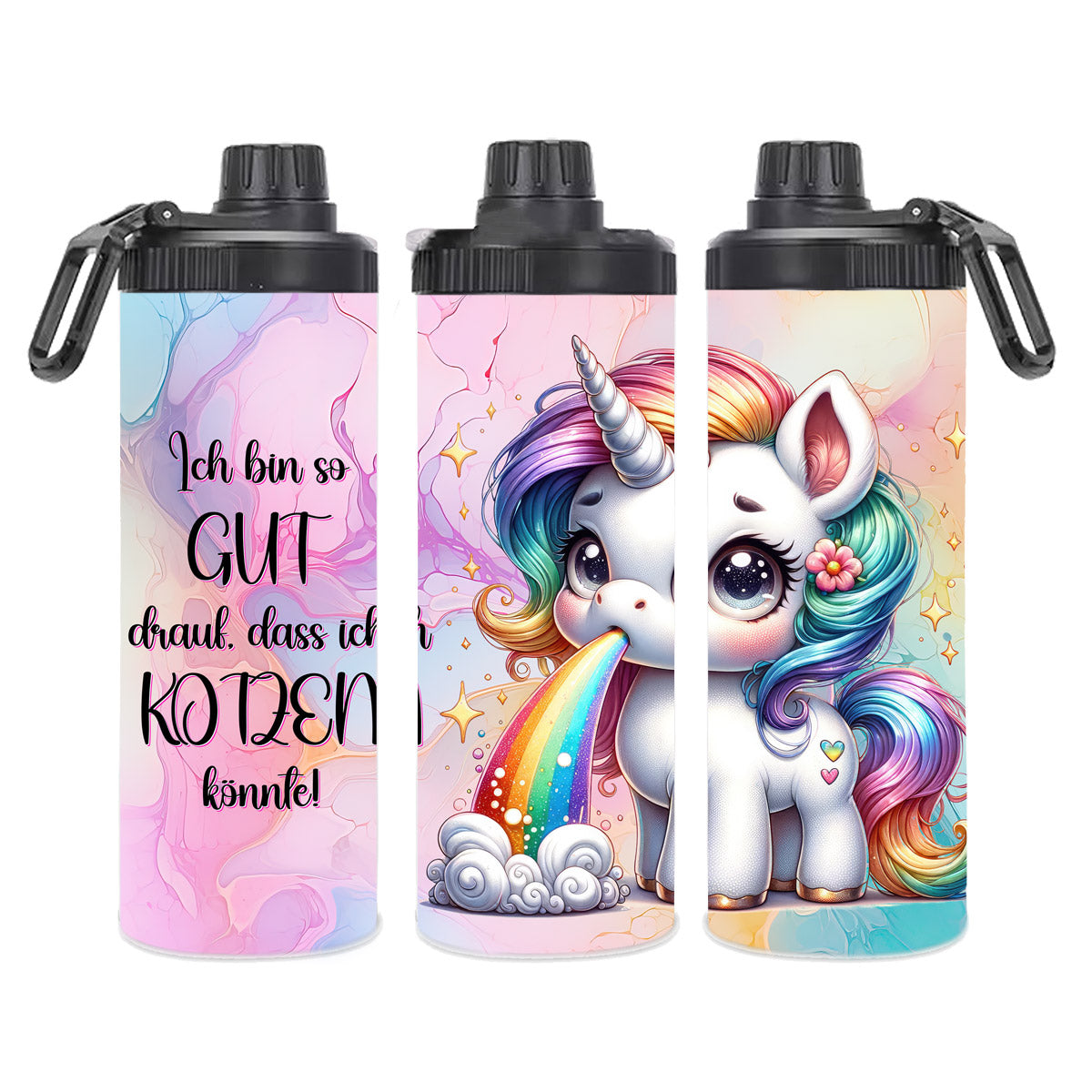 Edelstahl-Thermobecher metallic - Einhorn Kotze