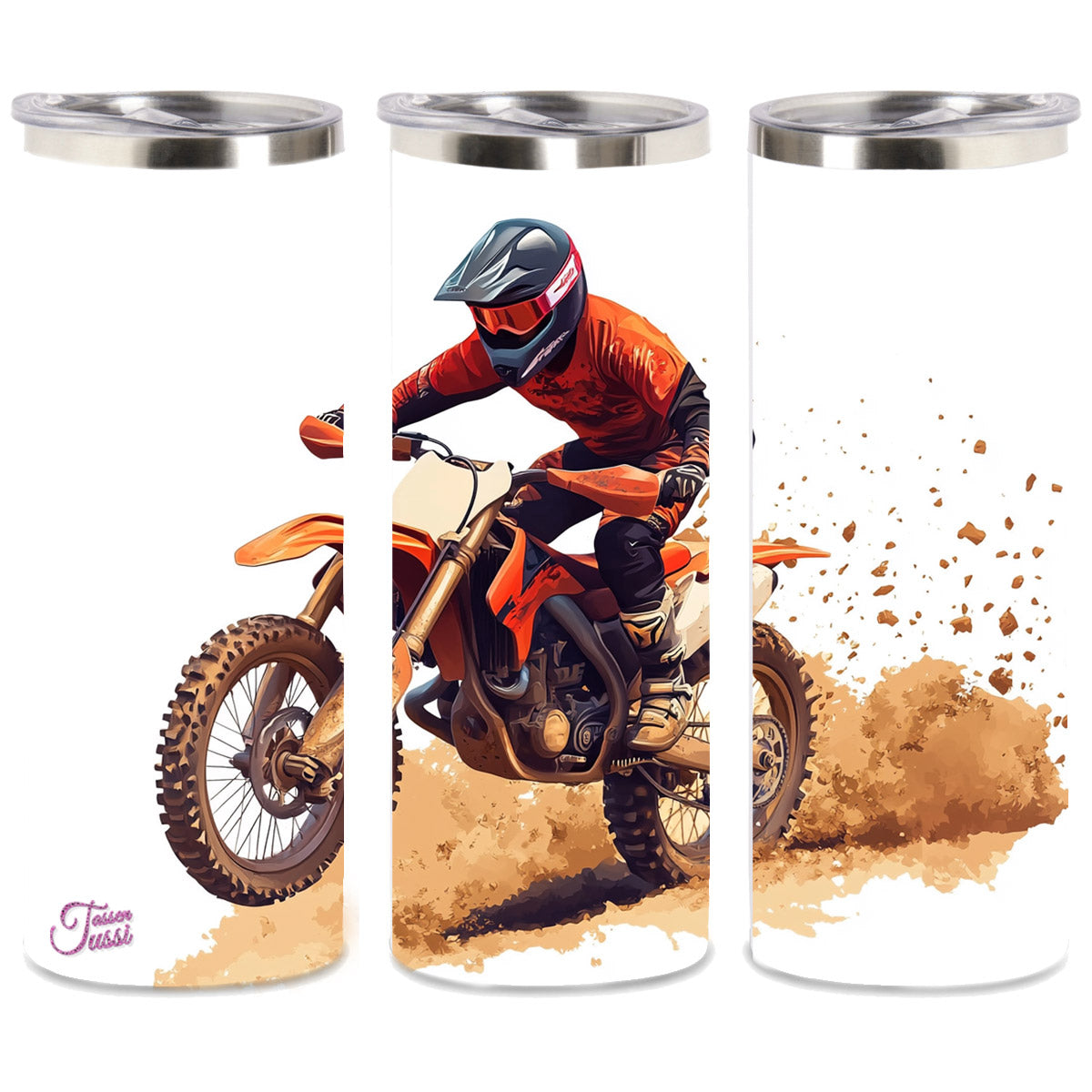 Edelstahl-Thermobecher - Motorcross Biker