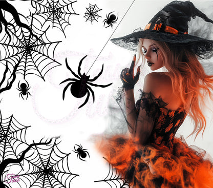 Edelstahl-Thermobecher Halloween Spinne Hexe