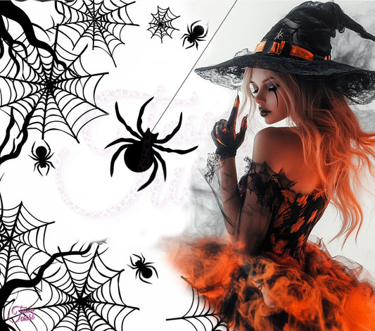 Edelstahl-Thermobecher Halloween Spinne Hexe