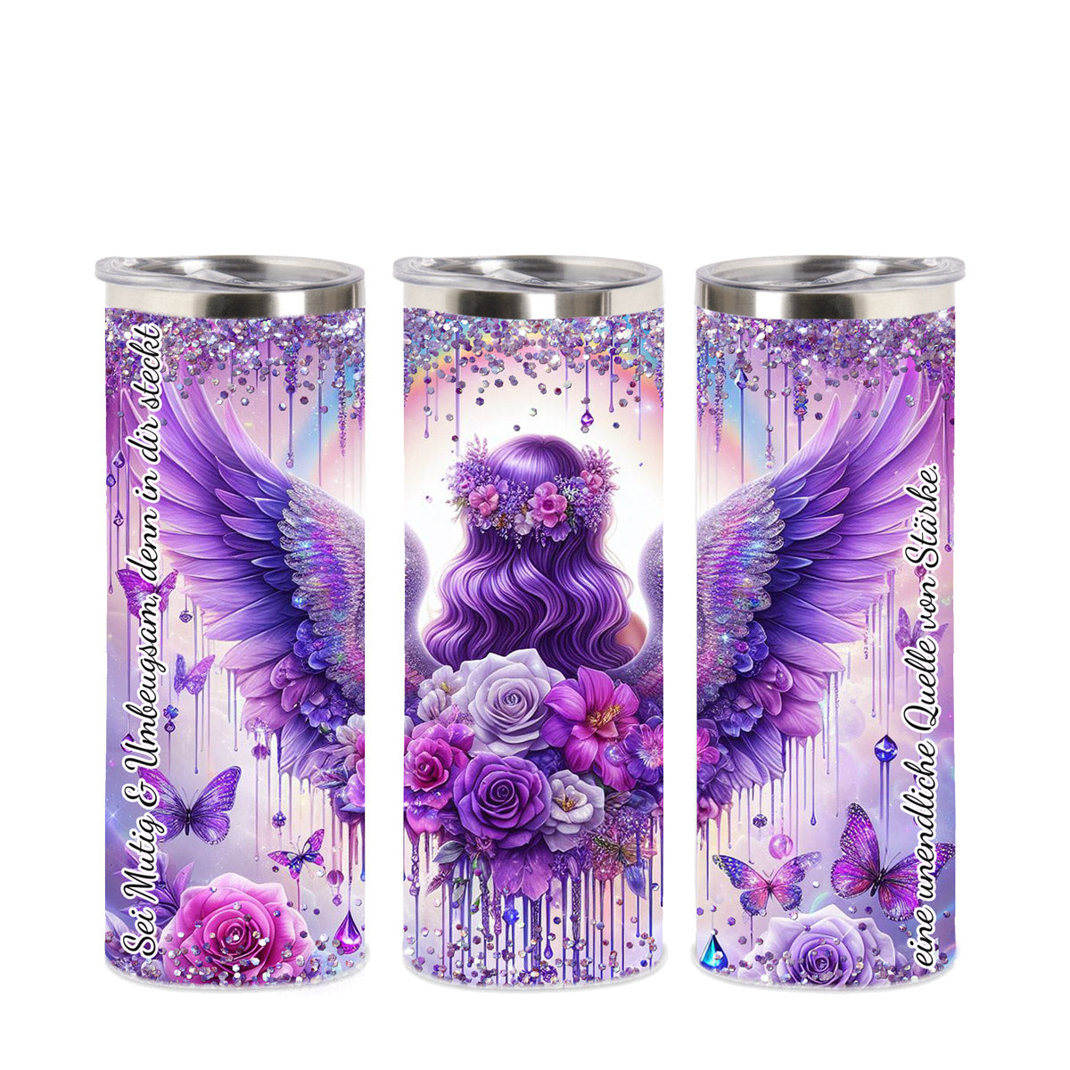 Edelstahl-Thermobecher -  Purple Angel