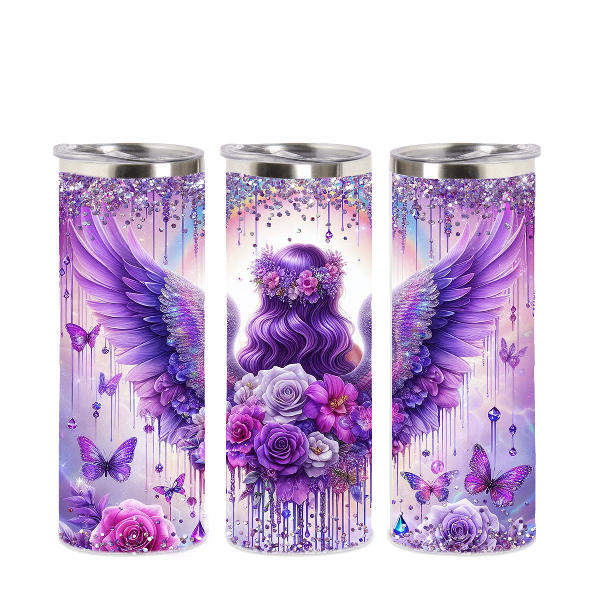 Edelstahl-Thermobecher -  Purple Angel