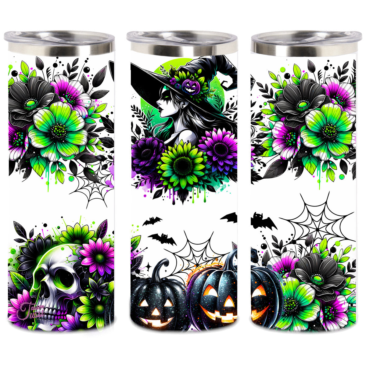 Edelstahl-Thermobecher -  Green Halloween