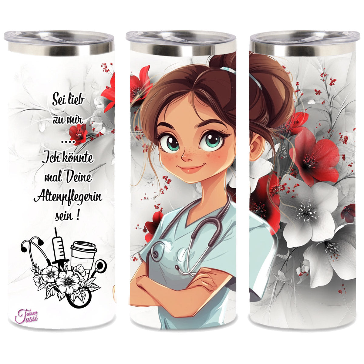 Edelstahl-Thermobecher / Krankenschwester - Altenpflegerin