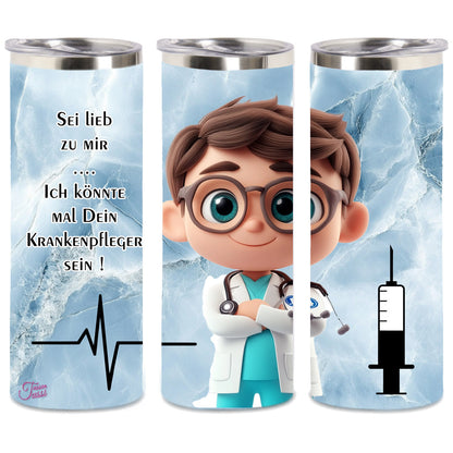 Edelstahl-Thermobecher / Krankenpfleger - Altenpfleger