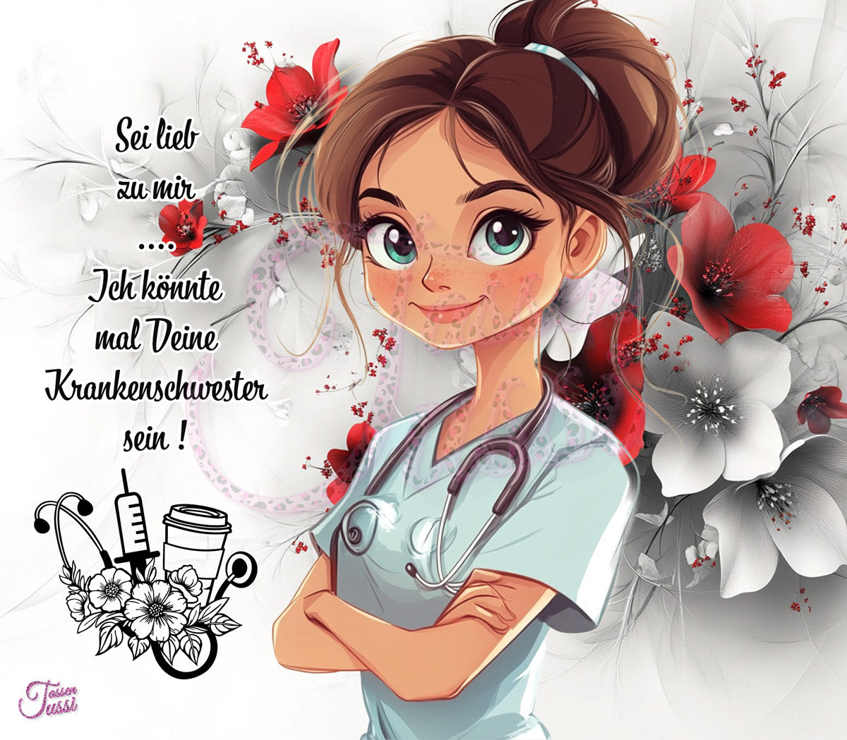 Edelstahl-Thermobecher / Krankenschwester - Altenpflegerin