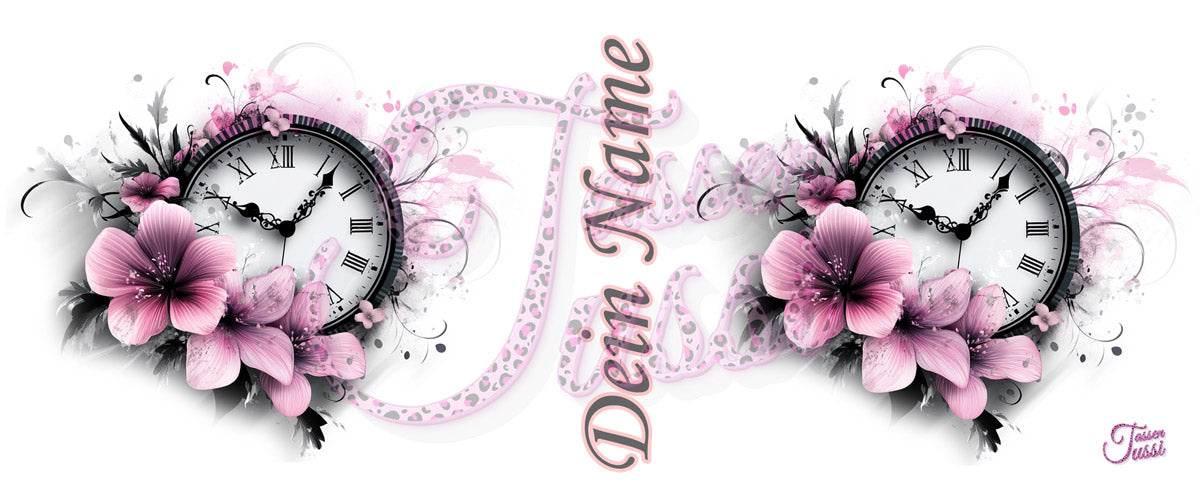 Edelstahl Thermokaffeebecher Clock Flower