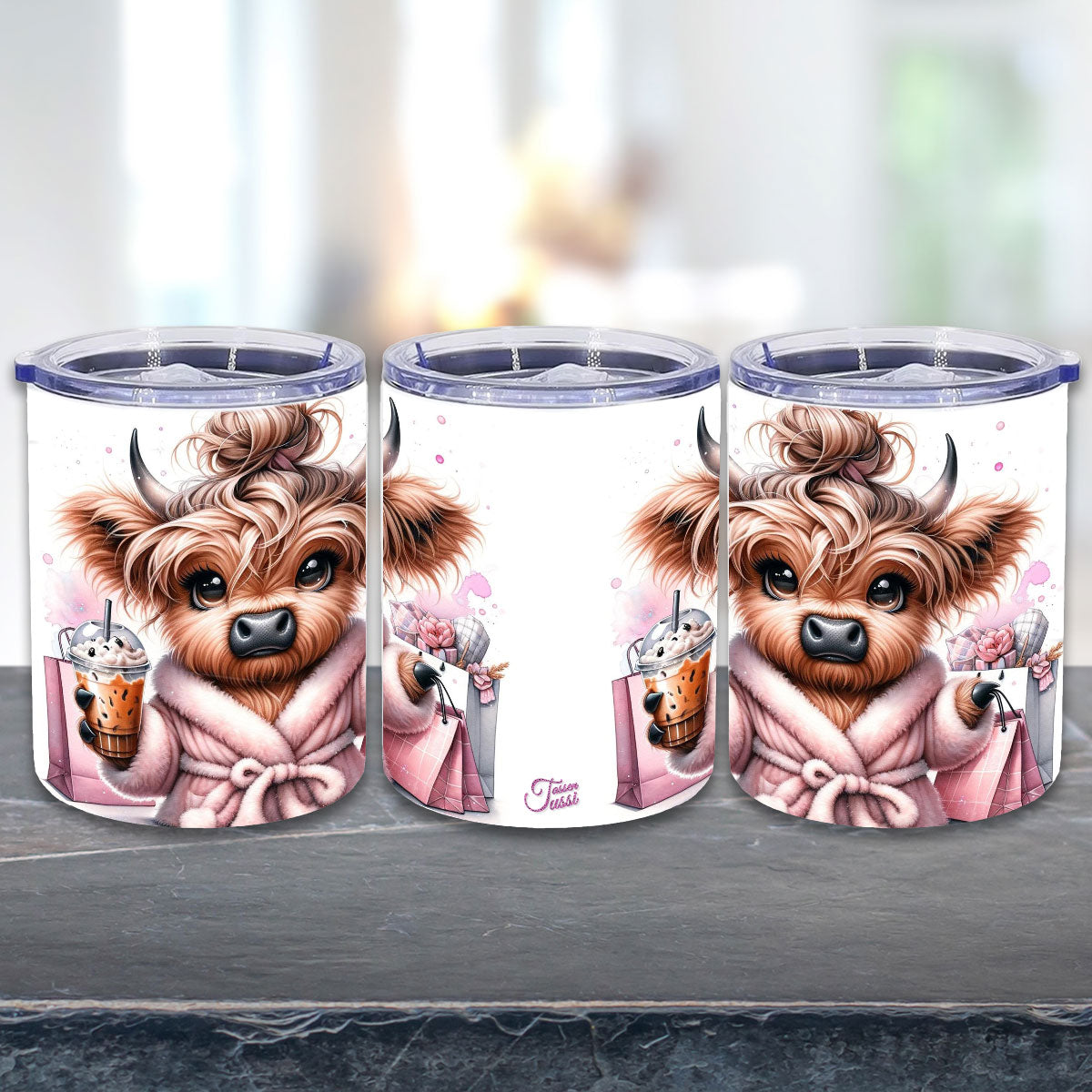 Edelstahl Thermokaffeebecher - Highland Kuh Cow