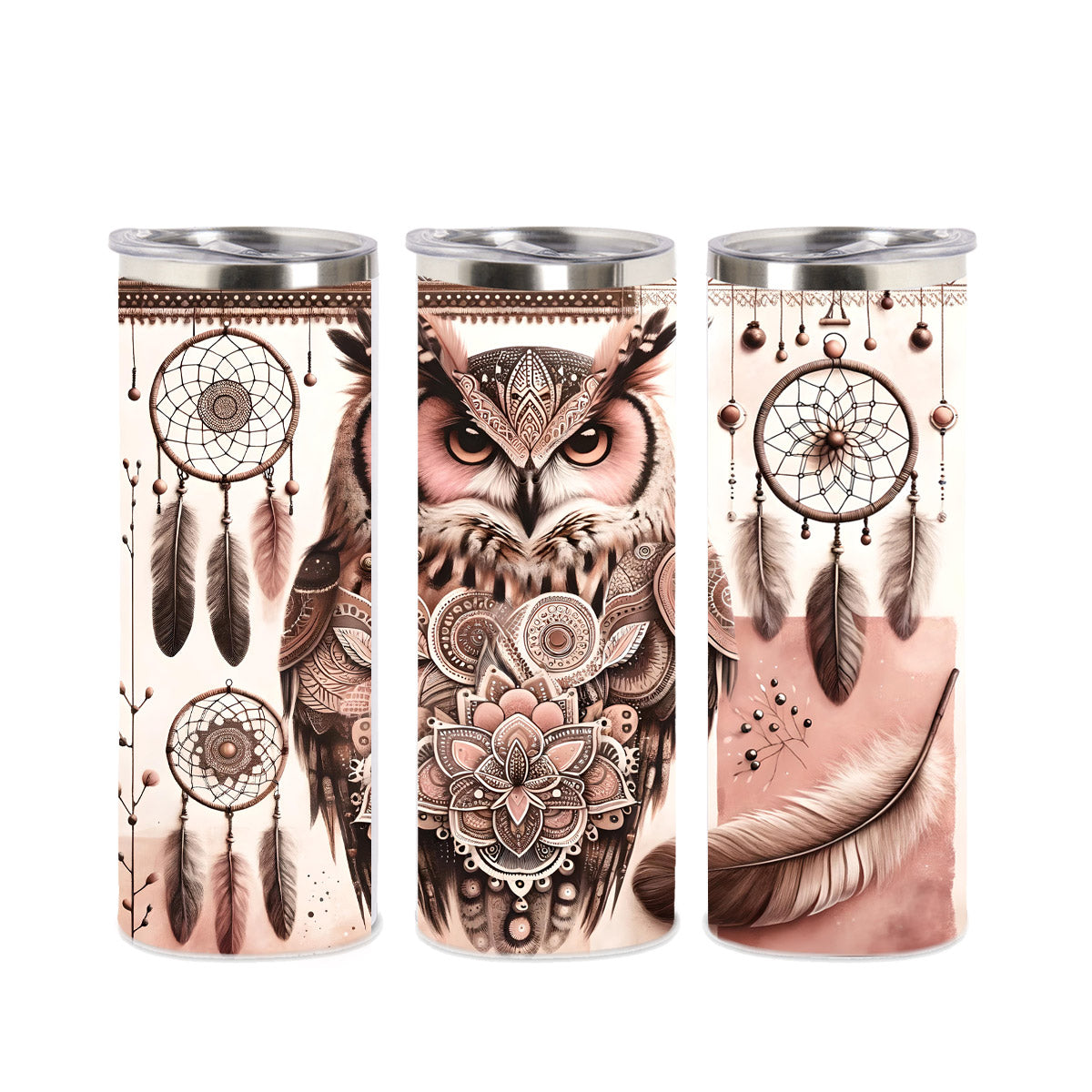 Edelstahl-Tumbler - Boho Eule