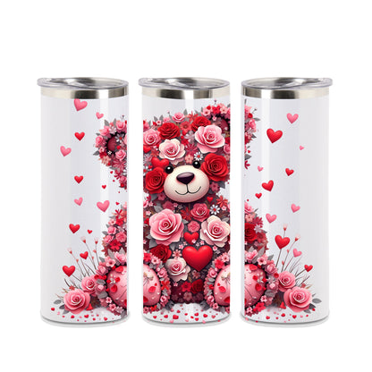 Tumbler Schimmer - Love Bär - mit 2 Deckel + Strohhalm