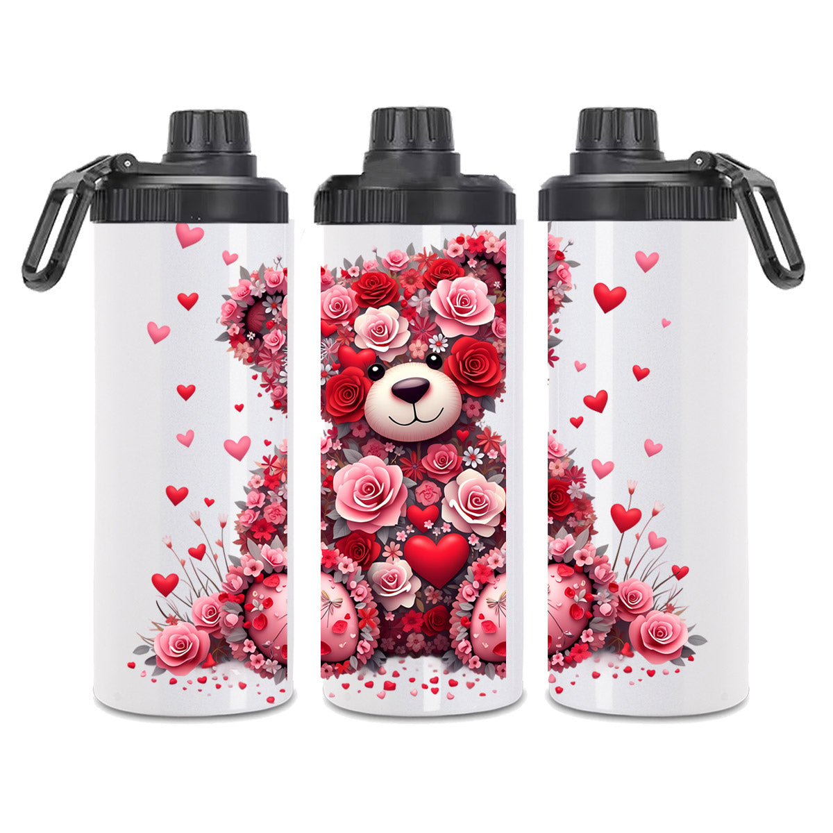 Tumbler Schimmer - Love Bär - mit 2 Deckel + Strohhalm