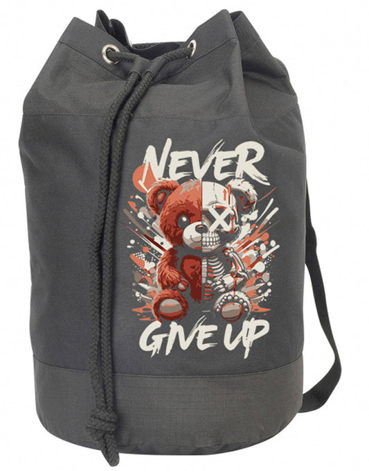 Rucksack Seesack Schwarz - Monatsangebot Oktober - Never Give Up