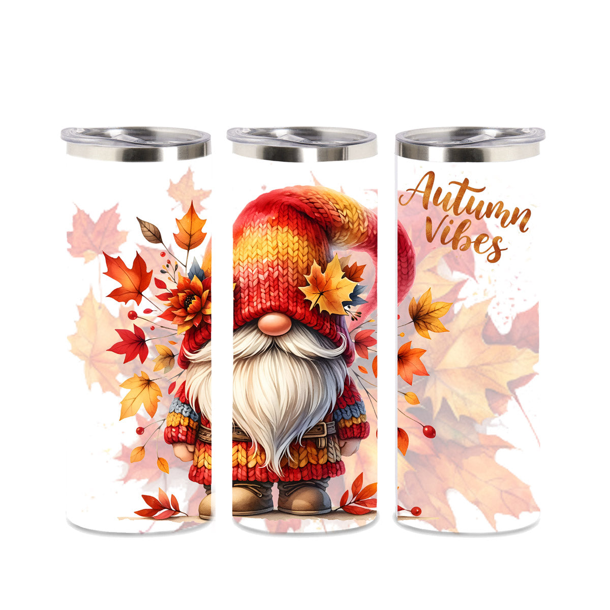 Edelstahl-Tumbler - Hello Autumn Gnome