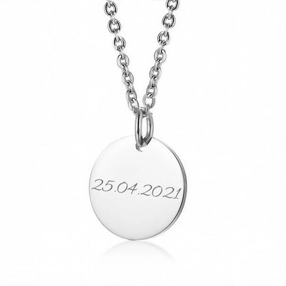 Personalisierte Edelstahlkette mit Initialen &  Datum  | Gravur Schmuck