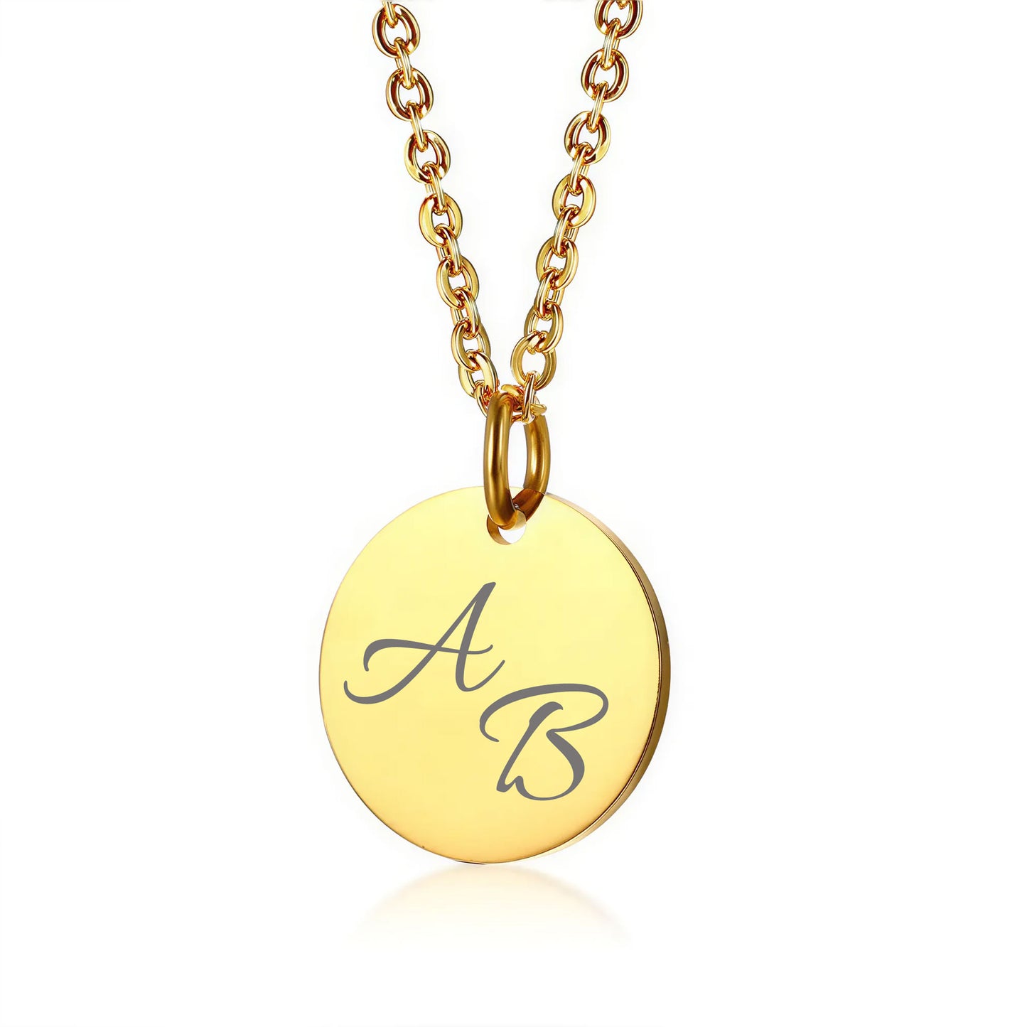 Personalisierte Edelstahlkette mit Initialen &  Datum  | Gravur Schmuck