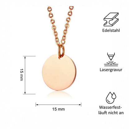Personalisierte Edelstahlkette mit Initialen &  Datum  | Gravur Schmuck