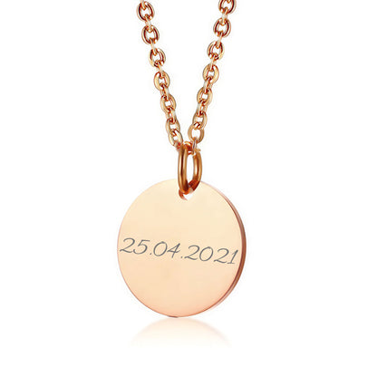 Personalisierte Edelstahlkette mit Initialen &  Datum  | Gravur Schmuck