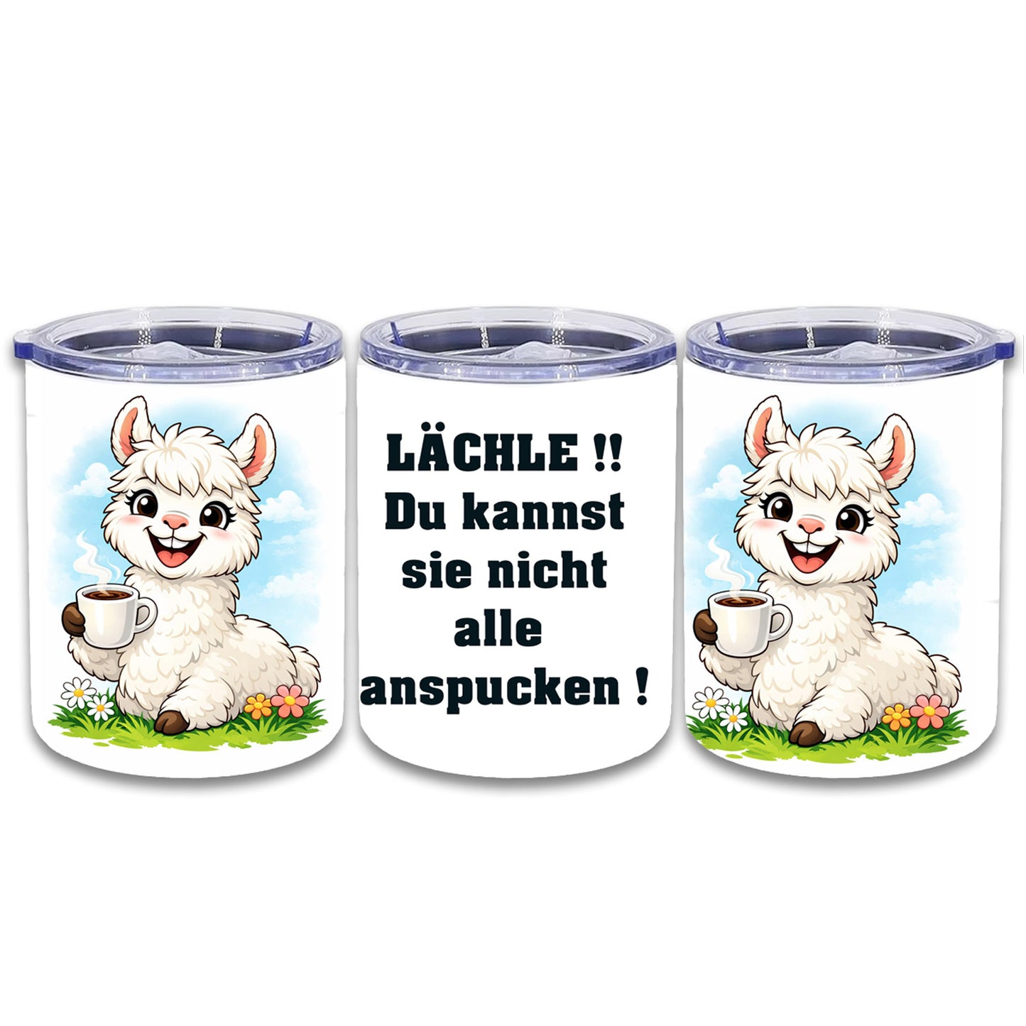 Edelstahl Thermokaffeebecher - Lama ... Lächeln.. spucken