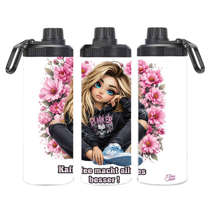 Edelstahl-Tumbler - Mädchen - Kaffee macht alles besser..