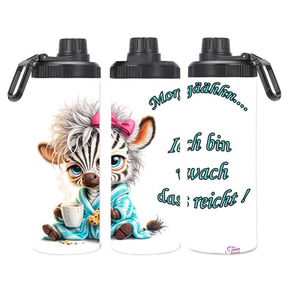 Edelstahl-Tumbler - Mädchen - Zebra - ... bin wach ....