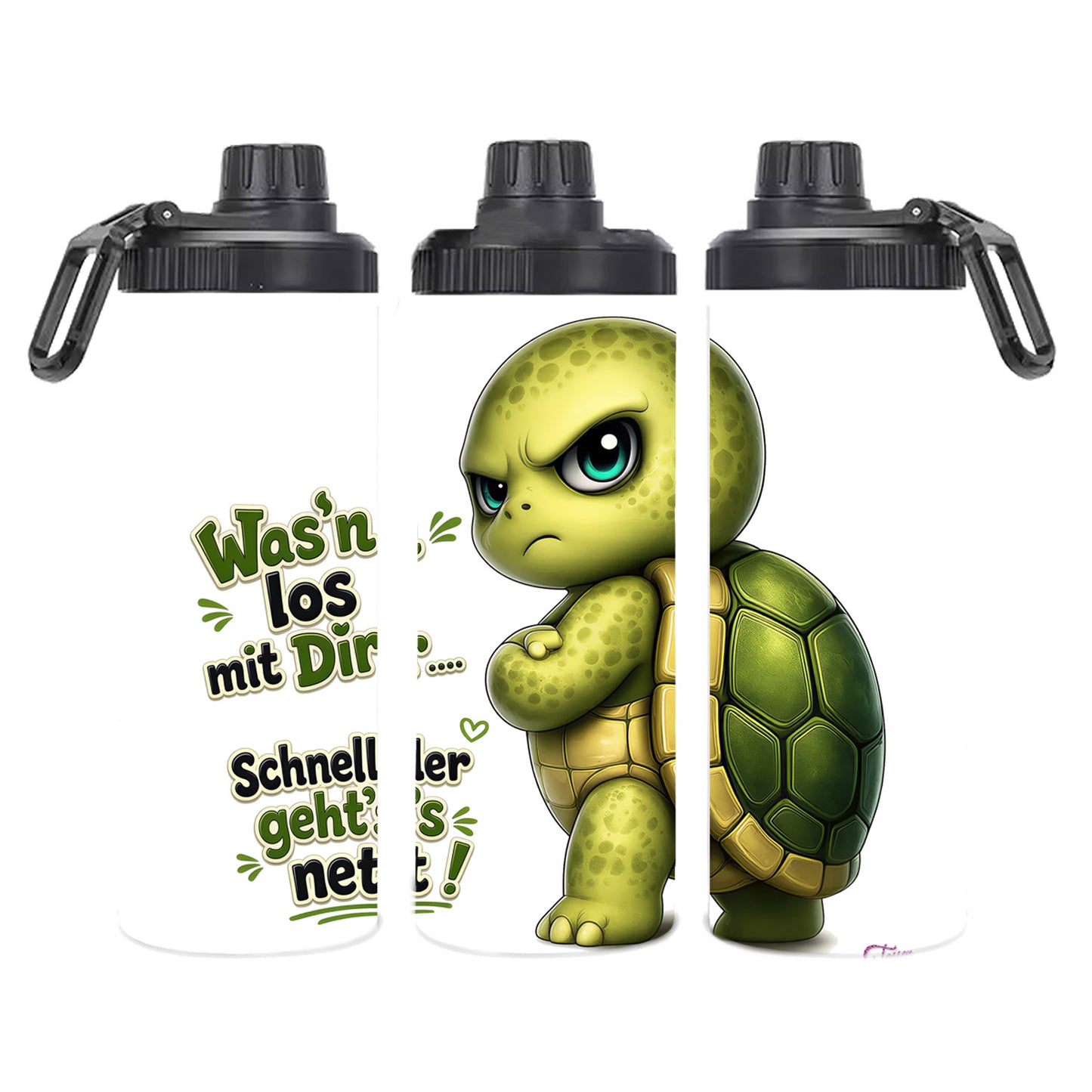 Schildkröten Tumbler mit Statement – Edelstahl Thermobecher für unterwegs