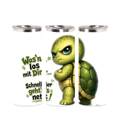 Schildkröten Tumbler mit Statement – Edelstahl Thermobecher für unterwegs