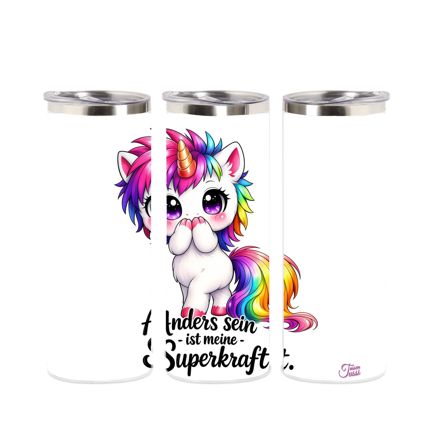 Edelstahl Tumbler „Anders sein ist meine Superkraft“ – Einhorn Thermobecher