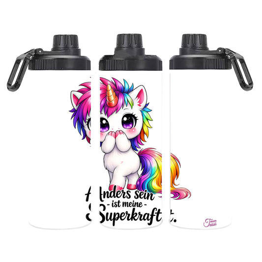 Edelstahl Tumbler „Anders sein ist meine Superkraft“ – Einhorn Thermobecher