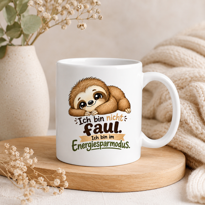 Fun Tasse Faultier - Ich bin nicht faul - ich bin im Energiesparmodus