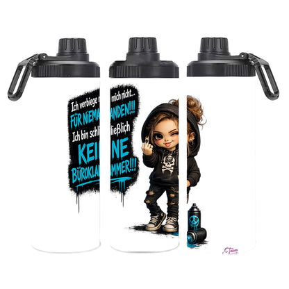 Edelstahl Tumbler "Ich verbiege mich nicht -- " –  Badass Chibi Girl Thermobecher