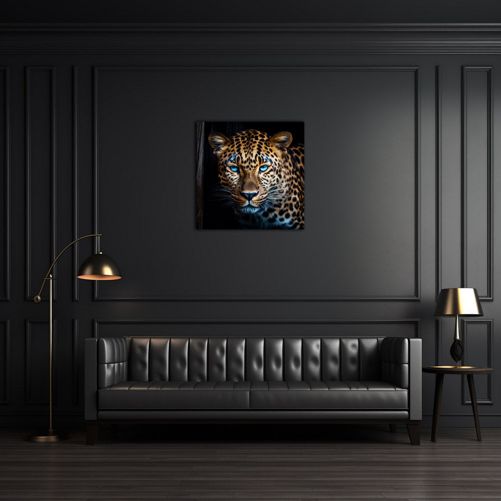 Leinwand Canvas Kunstdruck Leopard Schwarz