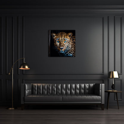 Leinwand Canvas Kunstdruck Leopard Schwarz
