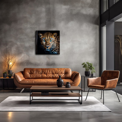 Leinwand Canvas Kunstdruck Leopard Schwarz