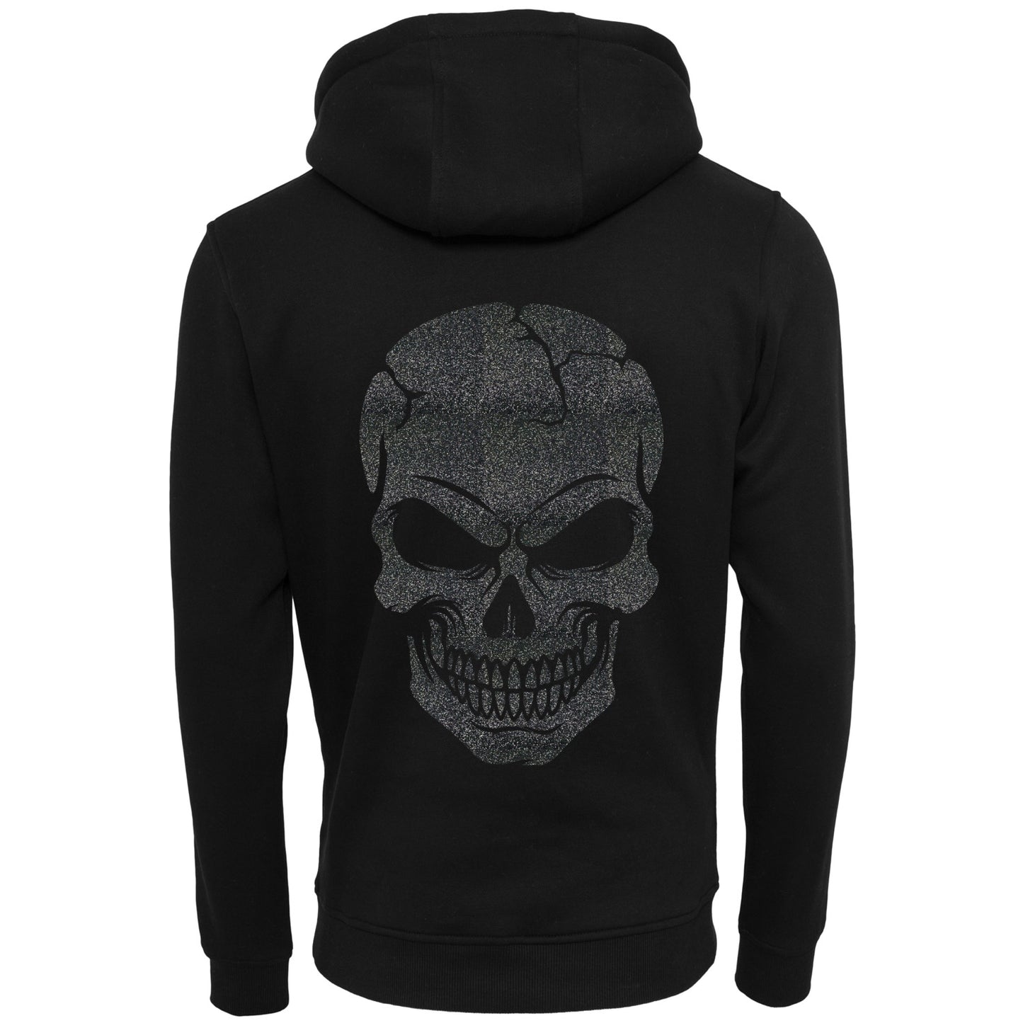 ZIP Hoodie - Skull Head Glitter Schwarz Druck - verschiedene Farben zur Auswahl
