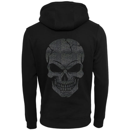ZIP Hoodie - Skull Head Glitter Schwarz Druck - verschiedene Farben zur Auswahl
