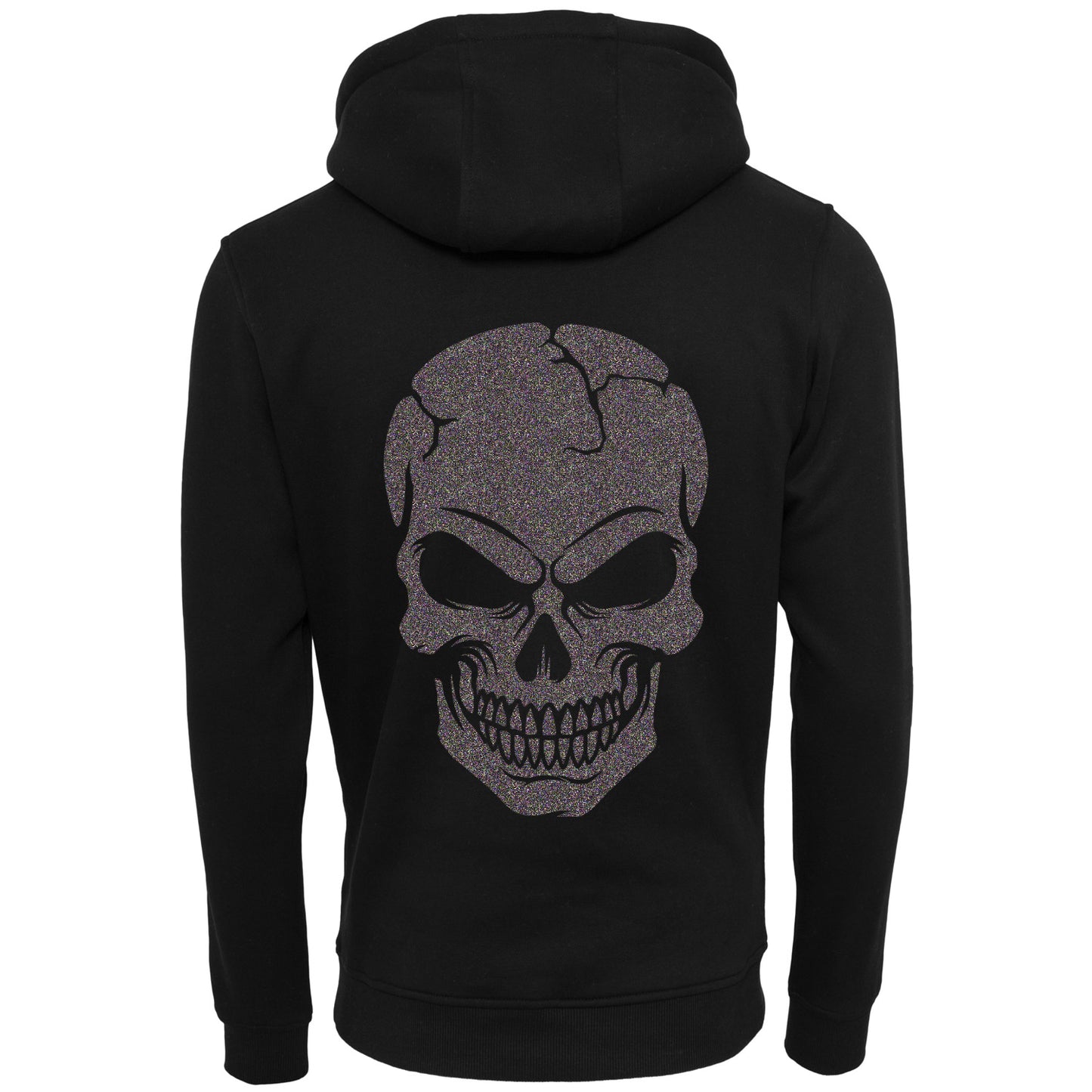 Hoodie - Skull Head Glitzer Multicolor Druck - verschiedene Farben zur Auswahl