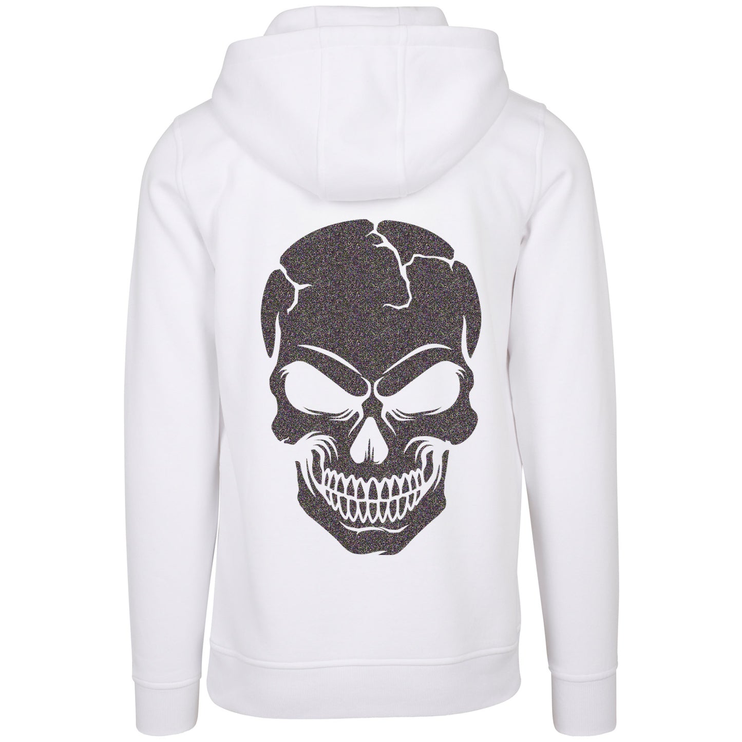 Hoodie - Skull Head Glitzer Multicolor Druck - verschiedene Farben zur Auswahl