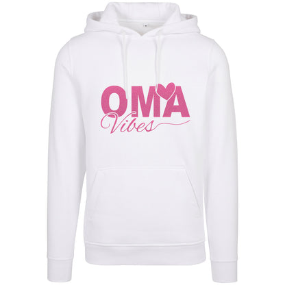 Hoodie -  Oma Vibes - Druck Neon Rosa Glitter - verschiedene Farben zur Auswahl