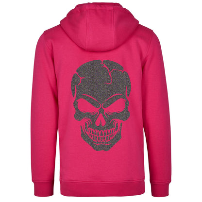 Hoodie - Skull Head Glitzer Multicolor Druck - verschiedene Farben zur Auswahl