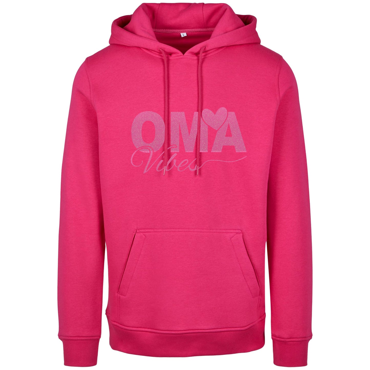 Hoodie -  Oma Vibes - Druck Neon Rosa Glitter - verschiedene Farben zur Auswahl