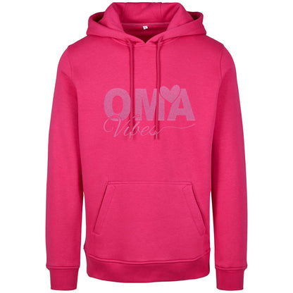 Hoodie -  Oma Vibes - Druck Neon Rosa Glitter - verschiedene Farben zur Auswahl