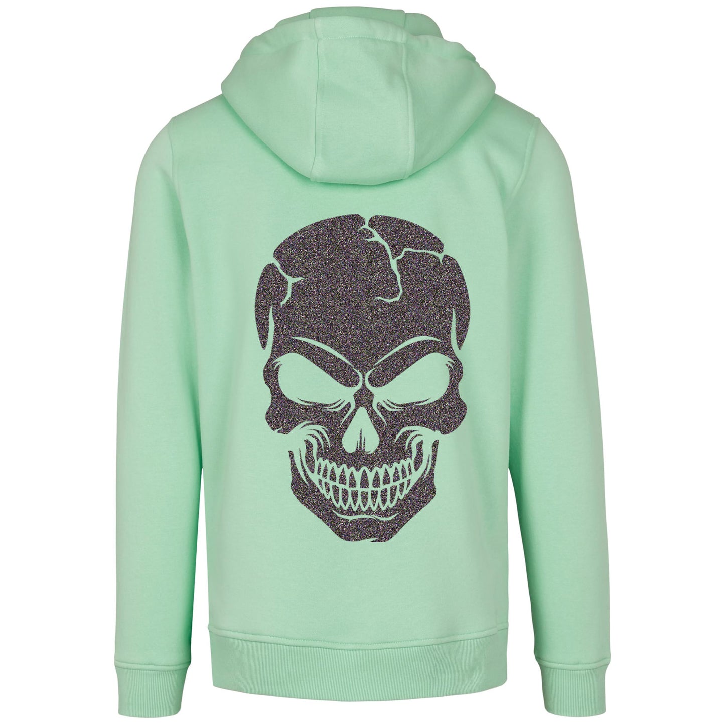 Hoodie - Skull Head Glitzer Multicolor Druck - verschiedene Farben zur Auswahl