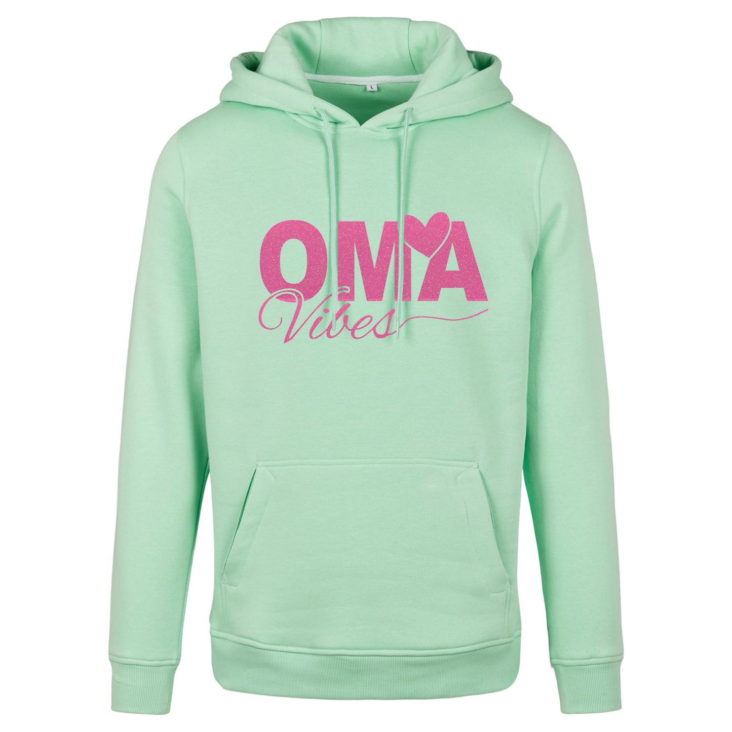 Hoodie -  Oma Vibes - Druck Neon Rosa Glitter - verschiedene Farben zur Auswahl