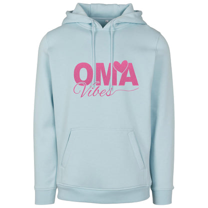 Hoodie -  Oma Vibes - Druck Neon Rosa Glitter - verschiedene Farben zur Auswahl