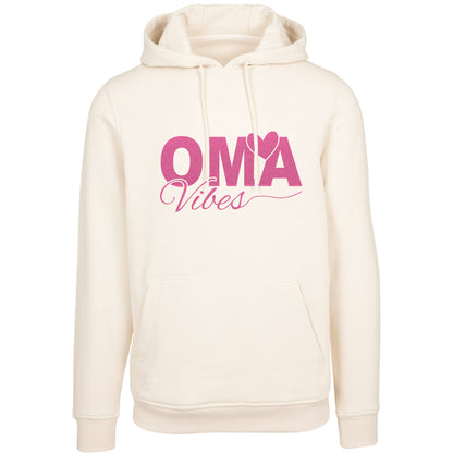Hoodie -  Oma Vibes - Druck Neon Rosa Glitter - verschiedene Farben zur Auswahl