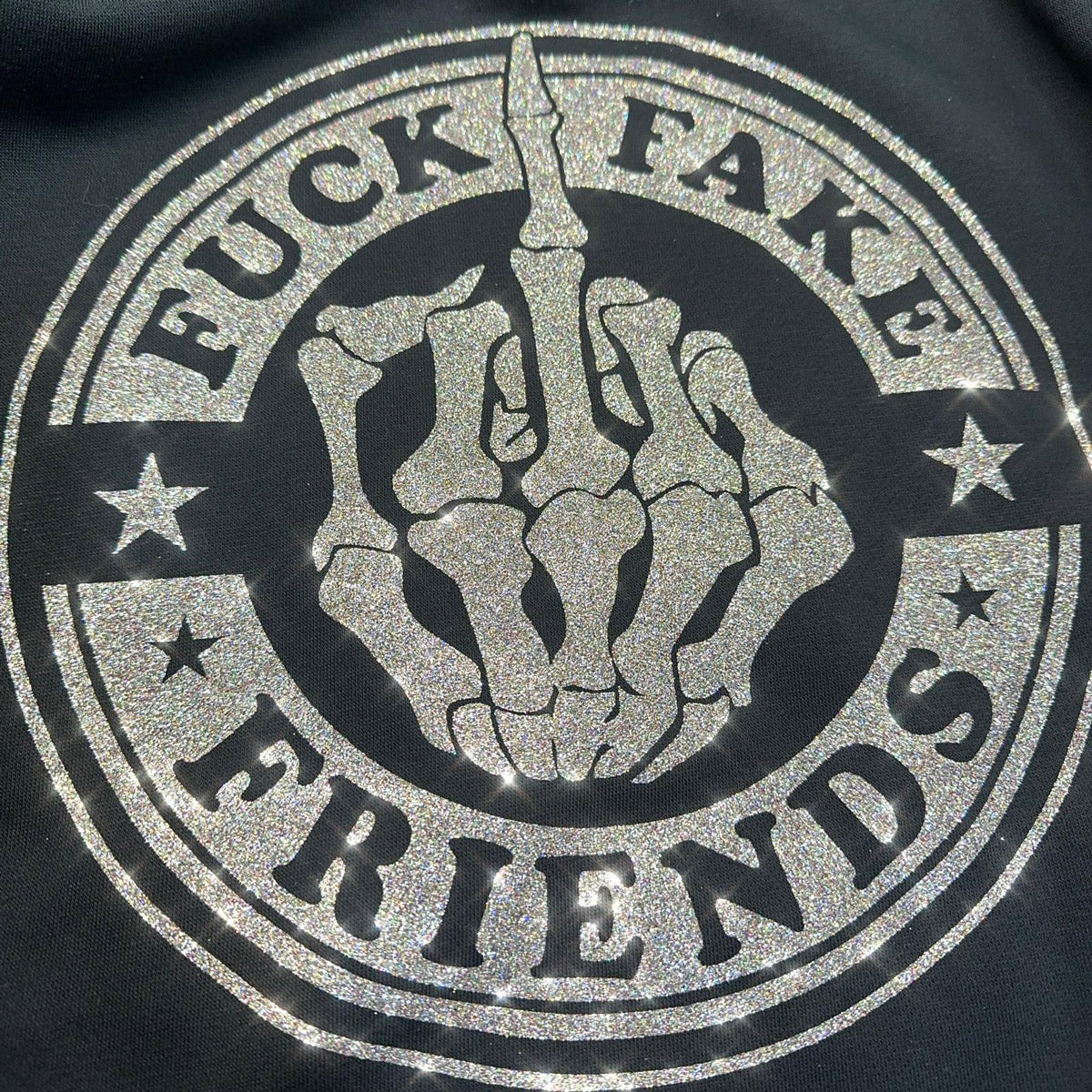 Hoodie -  Fuck Fake Friends - Druck Multicolor - verschiedene Farben zur Auswahl